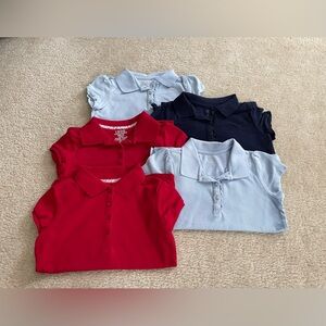 School Uniform Shirts - SET of 5 - Girl’s Medium 7-8